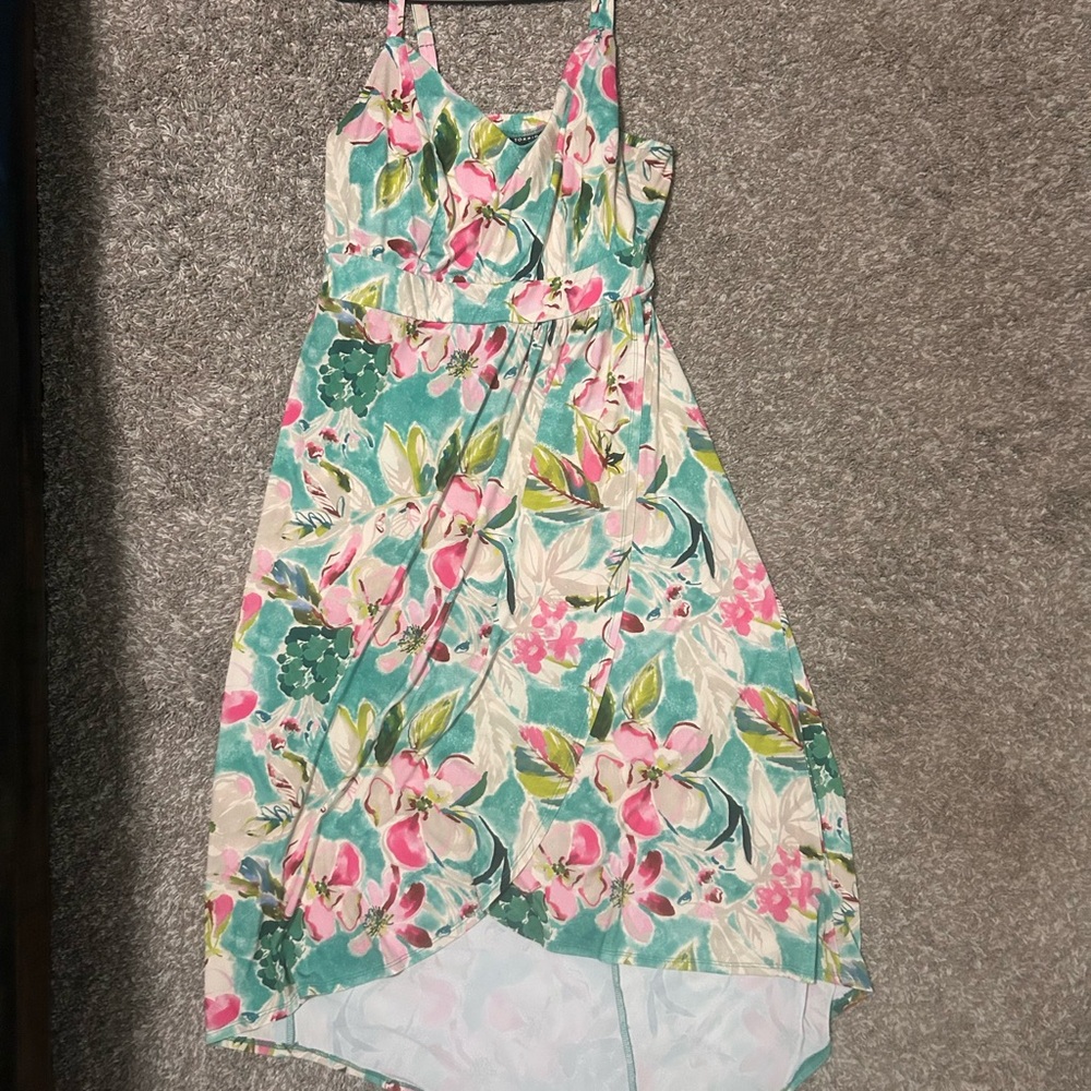 Torrid Floral Dress in Pink and Green